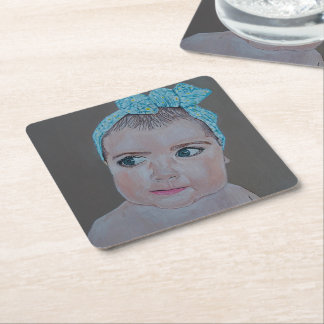 Dessous-de-verre Carré En Papier Peinture de portrait de bébé par Alfred Fox