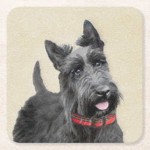 Dessous-de-verre Carré En Papier Peinture écossaise Terrier - Cute Original Chien 