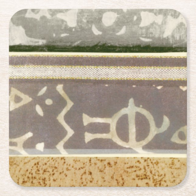 Dessous-de-verre Carré En Papier Peinture Motif Tribale contemporaine (Devant)