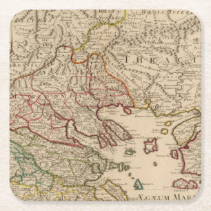 Dessous-de-verre Carré En Papier Péninsule balkanique, Grèce, Macédoine 3