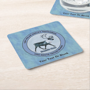 Dessous-de-verre Carré En Papier Père Noël 1er Polar Airlift Sqdn - Subduit