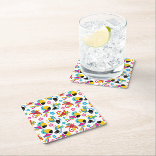 Dessous-de-verre Carré En Papier Perroquets colorés, Perroquets tropicaux, Oiseaux,