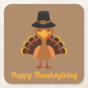 Dessous-de-verre Carré En Papier Personnalisation du Bon thanksgiving turc