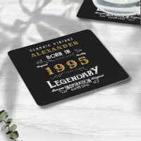 Personnalisé 30e anniversaire Né 1995 Noir Vintage