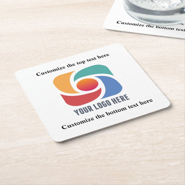 Dessous-de-verre Carré En Papier Personnalisé Ajouter votre logo d'entreprise Entre (Incliné)