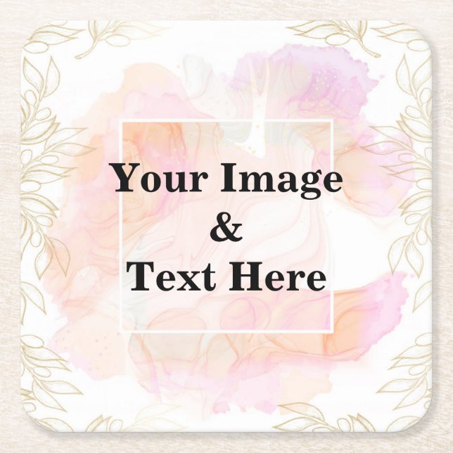 Dessous-de-verre Carré En Papier Personnalisé Personnalisé Votre propre photo Carré (Devant)