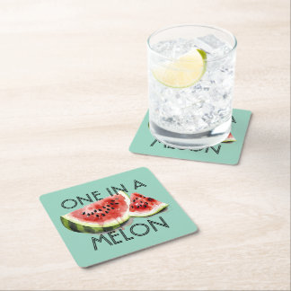 Dessous-de-verre Carré En Papier Personnalisé UNE MELON UNIQUE Vibrations d'été Fêt