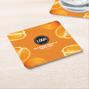 Dessous-de-verre Carré En Papier Personnaliser l'entreprise Orange Company