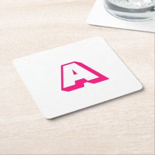 Dessous-de-verre Carré En Papier Personnaliser, personnaliser alphabet premier mono