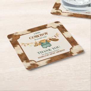 Dessous-de-verre Carré En Papier Pet Cow-Boy Vêtements de cow-boy pour bébé Baby Sh