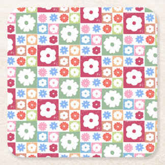 Dessous-de-verre Carré En Papier Pétales dans le silence 05. Motif floral.