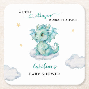 Dessous-de-verre Carré En Papier Petit Baby shower Dragon