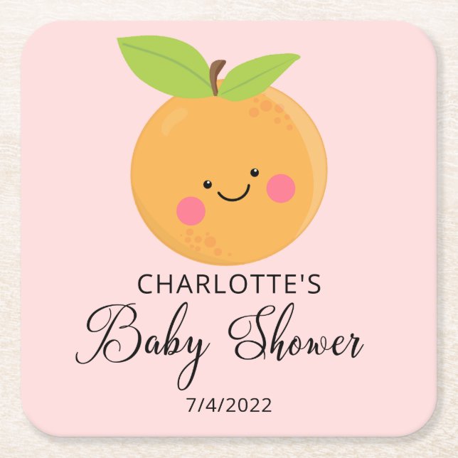 Dessous-de-verre Carré En Papier Petit Baby shower mignon (Devant)