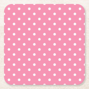 Dessous-de-verre Carré En Papier Petit pois blanc sur des roses indien