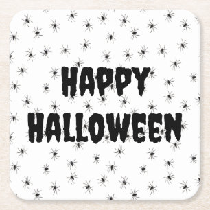 Dessous-de-verre Carré En Papier Petites araignées éffrayantes à l'Halloween