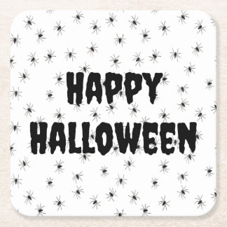 Dessous-de-verre Carré En Papier Petites araignées éffrayantes à l'Halloween