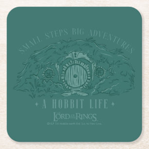 Dessous-de-verre Carré En Papier Petits pas, grandes aventures - Une vie de Hobbit