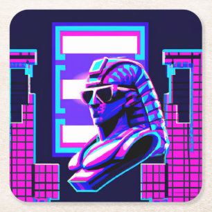 Dessous-de-verre Carré En Papier Pharaon Synthwave