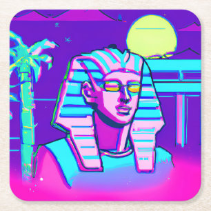 Dessous-de-verre Carré En Papier Pharaon Synthwave