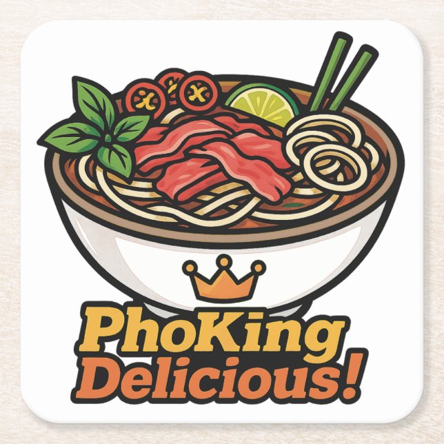 Dessous-de-verre Carré En Papier Pho king Delicious ! (Devant)