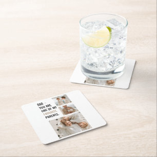 Dessous-de-verre Carré En Papier Photo de collection moderne et cadeau de Fête des 
