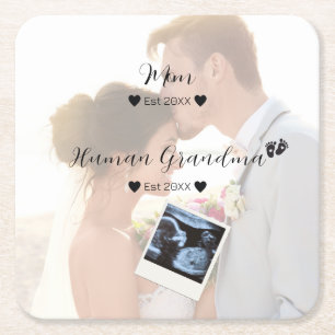 Dessous-de-verre Carré En Papier Photo personnalisée mariage Couple