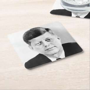 Dessous-de-verre Carré En Papier Photo présidentielle du président américain John K