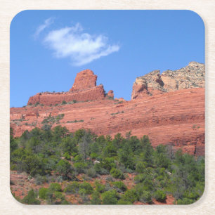 Dessous-de-verre Carré En Papier Photographie de Steamboat Rock à Sedona Arizona