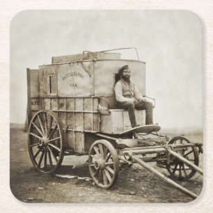 Dessous-de-verre Carré En Papier Photographie Wagon de Roger Fenton Photo Réalisme