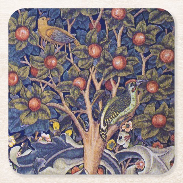 Dessous-de-verre Carré En Papier Pic de bois, William Morris (Devant)