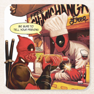 Dessous-de-verre Carré En Papier Piège Deadpool Chimichanga
