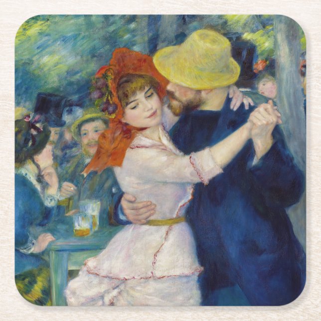 Dessous-de-verre Carré En Papier Pierre-Auguste Renoir - Danse à Bougival (Devant)