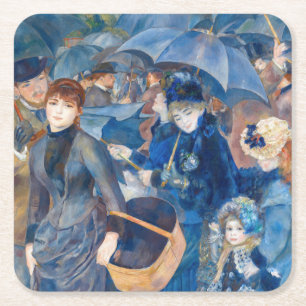 Dessous-de-verre Carré En Papier Pierre-Auguste Renoir - Les Parapluies