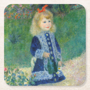 Dessous-de-verre Carré En Papier Pierre-Auguste Renoir - Une fille avec une canne d