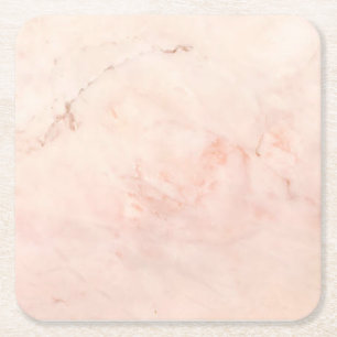 Dessous-de-verre Carré En Papier Pierre de marbre rose Moderne Élégant Design