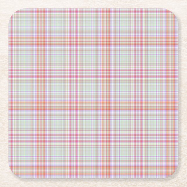 Dessous-de-verre Carré En Papier Pink 'n vert Plat géométrique (Devant)