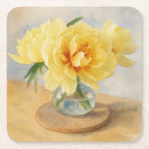 Pivoines Jaunes - Dessous de Verre