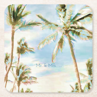 Dessous-de-verre Carré En Papier Pix Dezines Vintage Hawaiian Beach/Coral/Blue