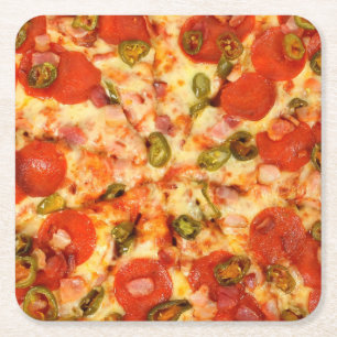 DESSOUS-DE-VERRE CARRÉ EN PAPIER PIZZA 2