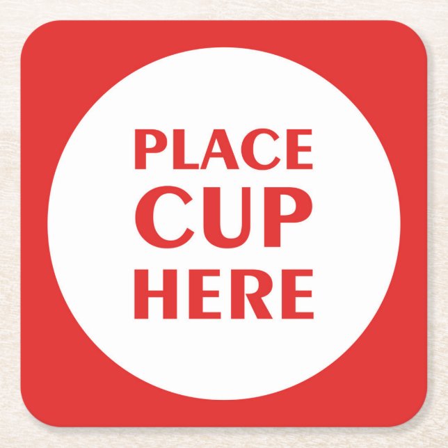 Dessous-de-verre Carré En Papier Place Cup Here - Red (Devant)