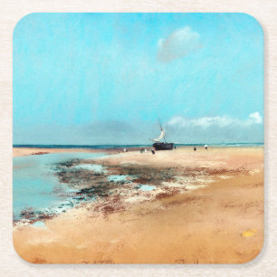 Dessous-de-verre Carré En Papier Plage à marée basse (Embouchure de la rivière), Ed