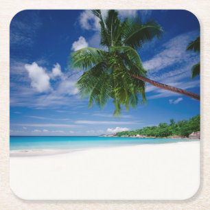Dessous-de-verre Carré En Papier Plage tropicale Seychelles