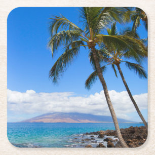 Dessous-de-verre Carré En Papier Plages tropicales   Maui Hawaii