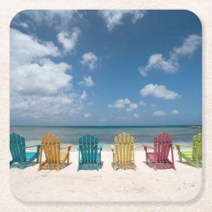 Dessous-de-verre Carré En Papier Plages tropicales   Palm Beach, Aruba