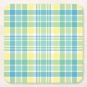 Dessous-de-verre Carré En Papier Plaid en pastel