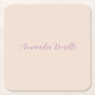 Dessous-de-verre Carré En Papier Plaine rose Champagne Simple Minimaliste Moderne