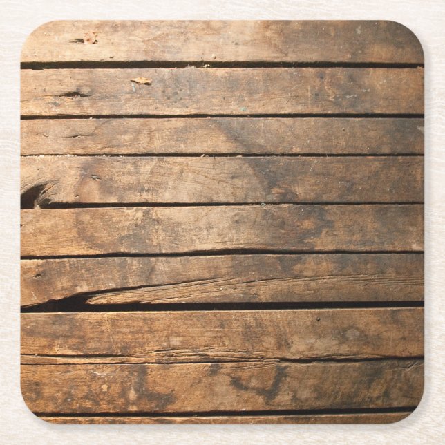 Dessous-de-verre Carré En Papier Planches en bois (Devant)