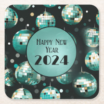 Plaques de fête du réveillon du Nouvel An - Disco