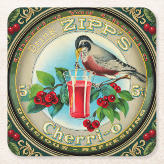 DESSOUS-DE-VERRE CARRÉ EN PAPIER PLATEAU DE POURBOIRE VINTAGE ZIPP'S C1900