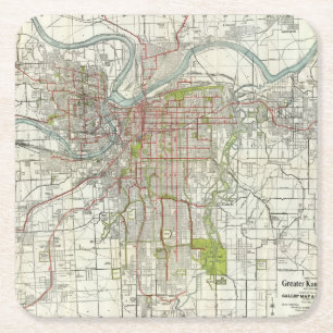 Dessous-de-verre Carré En Papier Plus grande Kansas City